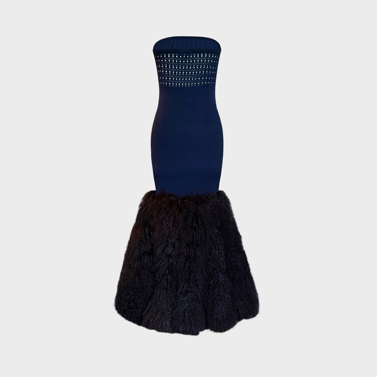 Robe Bleu Nuit Alaïa SS 2022 par Pieter Mulier